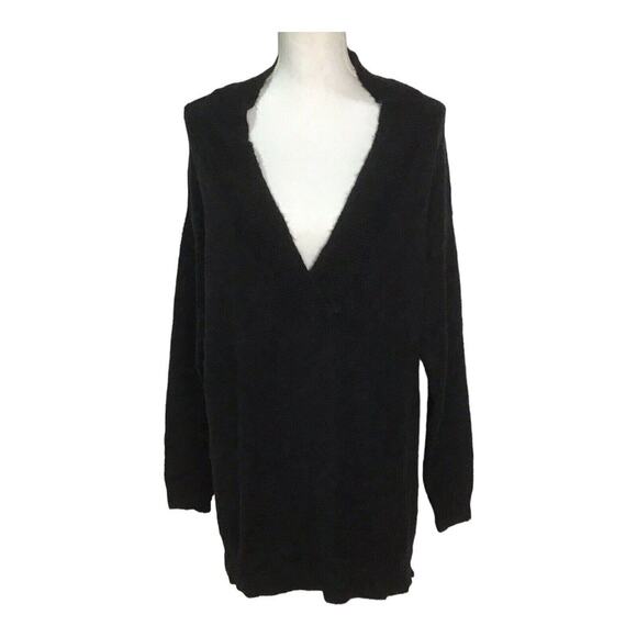 RDI Womens Medium Oversized Sweater Black V-Neck Long Sleeve Knit NWOT - Picture 5 of 10